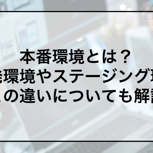 本番環境とは？開発環境やステージング環境との違いについても解説